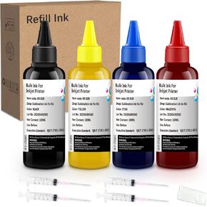Sublimation Ink Compatible with SAWGRASS Virtuoso SG400 SG500 SG800 SG1000 SG400NA SG800NA RICOH SG3110 SG2100N SG3100 SG3100SF SG3100SNW SG3110DNW SG3110DN Printers(100ml 4Color)
