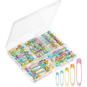 Mr. Pen- Safety Pins Assorted, 300 Pack, 5 Different Sizes, Colorful, Assorted Safety Pins, Safety Pin, Small Safety Pins, Safety Pins Bulk, Large Safety Pins, Safety Pins for Clothes