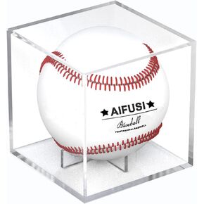 Baseball Display Case, UV Protected Acrylic Cube Baseball Holder Square Clear Box Memorabilia Display & Storage Sports Official Baseball Display Case - Autograph Display - Fits Official Size Ball