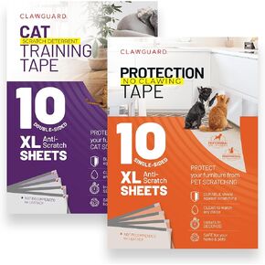 حزمة حزمة Clawguard-شريط الحماية من الخدش الكلب أحادي الطابع 10 صفائح حزمة وشريط تدريب Cat مضاد للدعاية Cat Cat على الوجهين على الوجهين 10 صفائح. حزمة حماية أثاث الكلاب والقطط