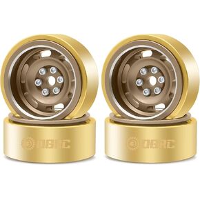 OGRC 1.0 Beadlock Wheels 3mm Negative Offset Wheel Rims 32g Heavy Crawler Wheels with Brass Wheel Rings for TRX4M SCX24 Axial AX24 FMS FCX24 1/18 1/24 RC Upgrade Parts - Bronze