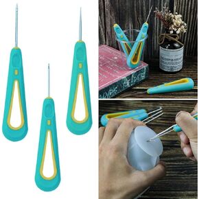 3 Pcs Green Round Hole Cone Hand Drills Punch Needle Candles Wick Tools for DIY Silicone Mould Making Punch Candle Making