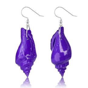 Purple Natural Conch Shell Earrings, Sea Witch Ursula Earrings, Lightweight Halloween Earrings for Women, Ursula Accessories for Ursula Costume Women Cosplay Party
