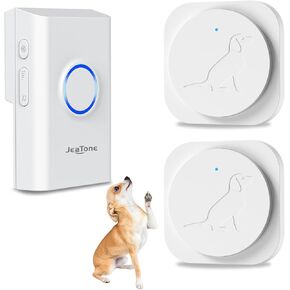 JeaTone Dog Door Bell, Smart Wireless Dog Doorbell for Doggie Training, Dog Bells to Go Outside, Bell for Puppy Dog to Go Potty, Dog Training Bell, Potty Doorbell