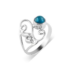 حلقة Gemstone Natural Blue Chalcedony 925 sterling الفضة البيان حلقة كابوشون ستونز المجوهرات المصنوعة يدويًا وعد الزفاف بيرز رينجز هدايا (الولايات المتحدة - 7)