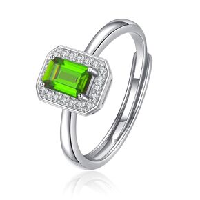 Natural Gemstone Chrome Diopside Ring; Sterling Silver Ring; Engagement Ring for Women; Wedding Anniversary Promise Ring For Women; Fine Jewelry Green Diopside Ring