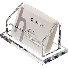 Acrylic Card Holder Clear Horizontal Business Card Organizer Stand for Desk 1 Slots Business Cards Stand for Women and Men