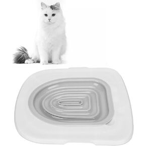 Cat Toilet Training Kit, Universal Pet Cat Toilet Trainer Set, Reusable Plastic Cat Toilet Trainer Urinal Seat, Sand Box Mat Cat Trainer Cat Toilet Cleaning Hygienic Pet Supply (Grey)