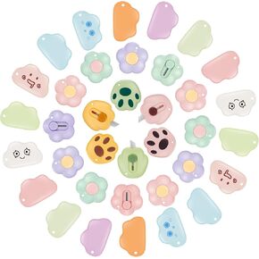 Jspupifip 36 Pcs Mini Retractable Box Cutter, Bear Claw Mini Flower Cloud Shaped Art Utility Knives Plastic Portable Small Letter Opener Slide Open for Envelopes Cutting DIY Crafts Multi-color