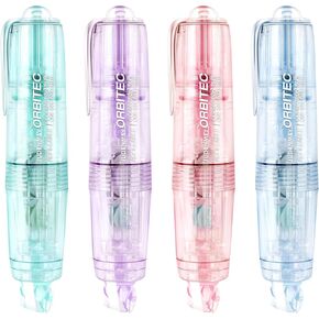 Refillable Retractable White Correction Tape,4PCS Cute Correction Tape Out, White Correction Tape with Easy to Use Mini Aesthetic Pen Shaped Applicator for School Office Supplies