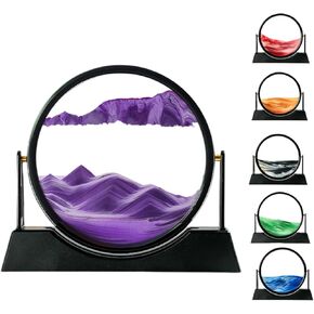 ZSDSZDZY Moving Sand Art Picture Liquid Motion, 3D Quicksand Décor, Deep Sea Sandscapes with Display Flowing Sand Frame for Relaxing, Desktop Office Home Decoration(Red)