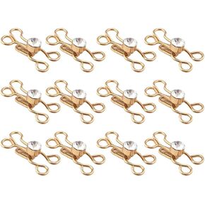 HEALLILY Metal Snaps 50 Pairs Sewing Hooks and Eyes Closure for Bra and Clothing Fur Coat Jacket Pants Gold Snapgrip