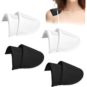 4 Pairs Shoulder Pads for Womens Clothing,Set-in Shoulder Pads 1.5cm Thickness Breathable Sponge Pads,Foam Shoulder Enhancer for Women Men Sloping High Low Shoulders Blazer Suit T-Shirt (Black,White)