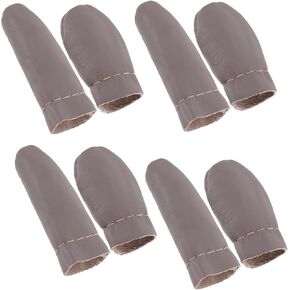 4 Pairs Needle Felting Knitting Finger Protector Leather Finger Protector Embroidery Crochet Finger Protector Needlework Handmaking Sewing Thimbles Pads for Hand Craft Hand Sewing(Random Color)