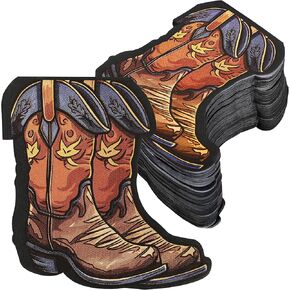 120Pcs Cowboy Boot Napkins - Western Party Decorations, Napkins for Baby Shower, Birthday, Lunch & Dinner Table Decor, Party Favor