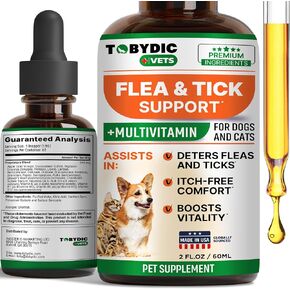 Flea & Tick Prevention Support - Oral Flea Natural Control & Treatment for Dogs and Cats - Herbal Medicine for Small and Large Dogs with Multivitamin Pet Supplement Made in USA