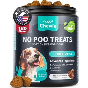 No Poo Chews for Dogs - Coprophagia Deterrent for Dogs - Forbid for Dogs Stool Eating Deterrent - Dog Probiotics for Digestive Health - Digestive, Gut & Immune Health Treats - No Poop Eating for Dogs