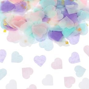 MECCANIXITY 5600 Pcs 1 Inch Hearts Paper Confetti Tissue Confetti Party Decoration for Balloon, Wedding, Valentine's Day Table Decorations, Colorful