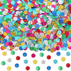 MARFOREVER Multicolor Sparkle Foil Confetti, Glitter Round Confetti Birthday Scatter Table Confetti Metallic Sequin Sprinkles Circle Dots for Baby Shower Wedding Christmas Valentine Party Decorations