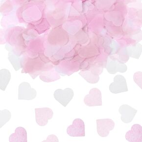 MECCANIXITY 5600 Pcs 1 Inch Hearts Paper Confetti Tissue Confetti Party Decoration for Balloon, Wedding, Valentine's Day Table Decorations, Pink