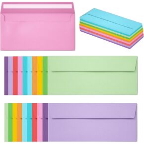50 Pack Business Envelopes #10, 4.13 x 9.49 Inches Colored Envelopes Self Seal for Business, Invoices, Letter Mailing, Office Checks