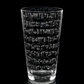 Cuneiform محفور 16oz بينت زجاج | البرنامج النصي القديم الليزر المحفور الأدوات الزجاجية | هدايا البيرة ، زجاج شرب محفور ، هدية التقاعد للرجال ، فكرة هدية عيد ميلاد رائعة!