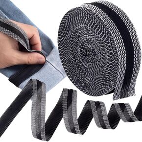 OIIKI 11 Yard Iron-on Instant Hem Tape for Pants, Adhesive Hem Tape, Washable No Sew Hemming Tape, Hem Fabric Tape for Clothing, Curtain, Pants -Black, 11 Yard/1 Roll