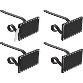 Haute Decor The Original MantleClip® Stocking Holder with Chalkboard Icons 4-Pack (Black) - Personalize Your Christmas Stocking Hangers with Names