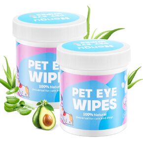 Dog Eye Wipes, Pet Eye Wipes for Dogs & Cats Tear Stain Remover Wipes, Hypoallergenic Soothing Cleansing Pet Wipes (200pcs x2)