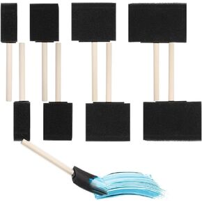 8pcs Paint Sponges for Painting,4 Size of Foam Brushes for Staining with Wooden Handles,Sponge Paint Brushes for Kids,Sponge Paint Brushes for Painting DIY Projects Crafts 1'',1.65'',2'',2.75''