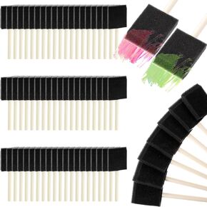 60 Pcs Foam Paint Brushes, 2 Inch Foam Brush for Painting, Bulk Sponge Brushes with Wood Handles, Foam Art Paintbrushes Set for Staining, Varnishing, Finishing, Touchup and DIY Craft Projects