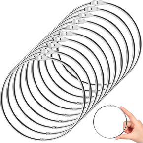 10 Pack 4 Inch Loose Leaf Binder Rings Extra Large Nickel Plated Steel Book Keychain Key Metal Rings for Home Office Index Cards Receipts Memos Photos Files DIY Craft Supplies