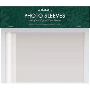 Jot & Mark 4x6 Sleeves (200 Count) | أكمام بلاستيكية أرشفة صافية بلوستال مع رفرف لاصق ذاتي القابلة لإعادة الاستخدام
