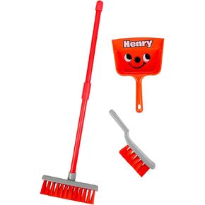 Casdon Henry Brush Set | Child-Friendly Cleaning Toy Set for Ages 3+ | Fun & Educational | Includes Broom, Brush, Dustpan!