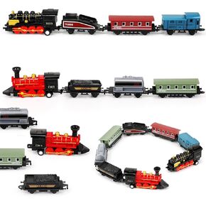 Hanaive 2 Sets Train Toys Small Alloy Retro Simulation Steam Pull Back Train Model Diecast Locomotive for Boys Girls Birthday Party Favor Classroom School Reward Gifts