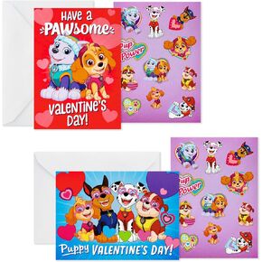 Hallmark Paw Patrol Valentines Day Cards and Stickers for Kids School (24 Classroom Valentines with Envelopes)