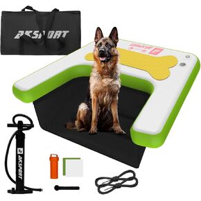 AKSPORT Inflatable Dog Boat Ramp Water Floating Ramp Ladder for Boats/Pools/Docks,EVA Non-Slip Floating Ladder Pool Dog Ramp for Swimming Dogs up to 220 Pounds