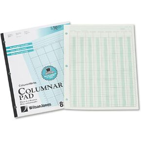 Wilson Jones Columnwrite Polyl Pad ، 11 × 8.5 بوصة ، يحكم كلا الجانبين على حد سواء ، 41 خطًا لكل صفحة ، 8 أعمدة ، أخضر ، 50 ورقة لكل وسادة (WG7208A) in Kuwait