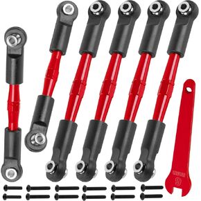 Aluminum Turnbuckles Camber Links Upgrades Part for 1/10 Big Rock 3S V3 4WD BLX 1/8 Typhon 3S / Mega 550 V3 4WD BLX,Red (Mismatch Big Rock V1 or V2 Model rc car)