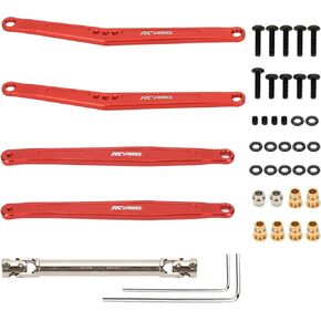 RCAWD for FMS FCX24 Stretch Kit Trailing Arms Rock Bouncer Suspension Links Kit Red