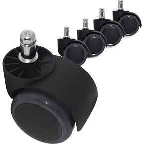 Guildrey 5 PCS Office Chair Caster Wheels ، 7/16 "(11mm) قطر الجذعية ، وحماية المطاط الأرضي ، والجذع القياسي ، وتثبيت سهل للاستبدال