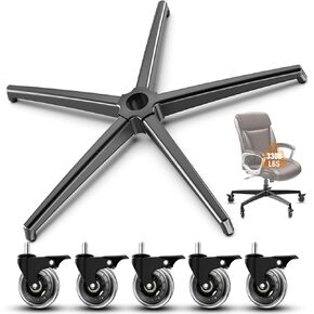 Office Chair Base Replacement (3300 lbs) - Heavy Duty Alloy Office Chair Base Replacement, Office Chair Reinforced Metal Legs