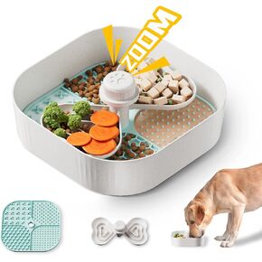 KILIN Slow Feeder Dog Bowls,Dog Slow Feeder Bowl with Lick Mat,Plant-Based Puzzle Maze Dog Food Bowls for Dry,Wet,and Raw Food,Removable Interactive Slow Eating Dog for Small/Medium/Large Breed