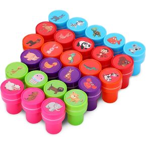 Animal Stamps for Kids, 26Pcs Self Inking Stamps Party Favors Zoo Farm Stampers Birthday Gift Party Supplies Goodie Bag Prizes Classroom Rewards Filler Arts and Crafts for Kids