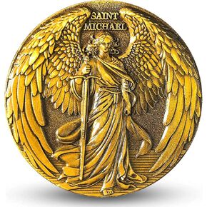 The Archangel Saint Michael Challenge Coin for Christian Protection and Strength (Single Coin)