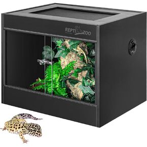 REPTI ZOO 50 Gallon PVC Reptile Terrarium, 36x18x18 Reptile Tanks Enclosure for Ball Python Snake Gecko Bearded Dragon, PVC Reptile Lounge Habitat with Glass Sliding Door & Top Screen Ventilation