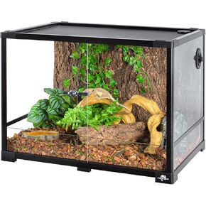 67 Gallon Reptile Tank, Glass Reptiles Terrarium 48" x 18" x 18", Sliding Door, Top Ventilation, Cable Pass, Humidify Hole, Large Reptile Cage Habitat for Bearded Dragon, Lizard, Snake, Gecko