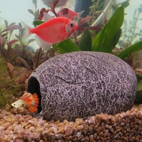 Aquarium Decorated Cave Simulation Rock Betta Fish Shelter Shrimp Fish Hide Breeding Stone House
