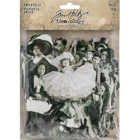 Tim Holtz Idea-Ology Paper Dolls Die-Cuts 83/Pkg-Solos Art Craft, Red, Green