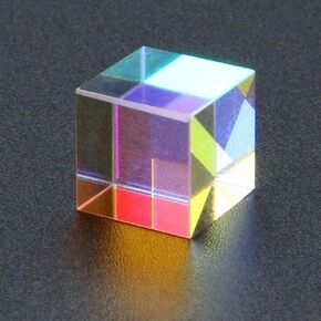 F-ber 1PCS الزجاج البصري RGB تشتت PRISM X-Cube للفيزياء تعليم الديكور ART 15x15x15mm/0.59 '' x 0.59 '' x 0.59 "